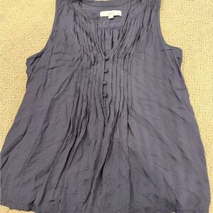 LOFT Navy Pintuck Sleeveless Camisole